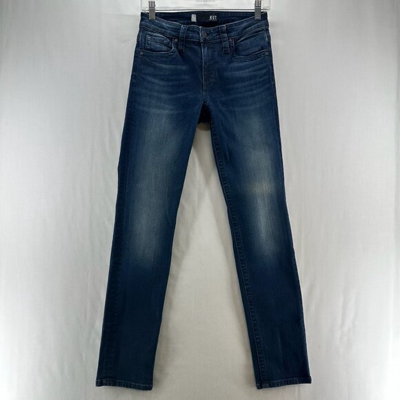 Kut From The Cloth Jeans Sz 2 Stevie Straight Leg Dark Washed Stretch Denim Blue - Picture 1 of 11